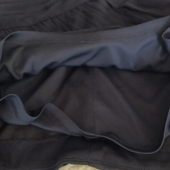 Adrianna Papell Navy Blue Sleeveless Embellished Mesh Ruched bodycon dress SZ 8 - Picture 11 of 15